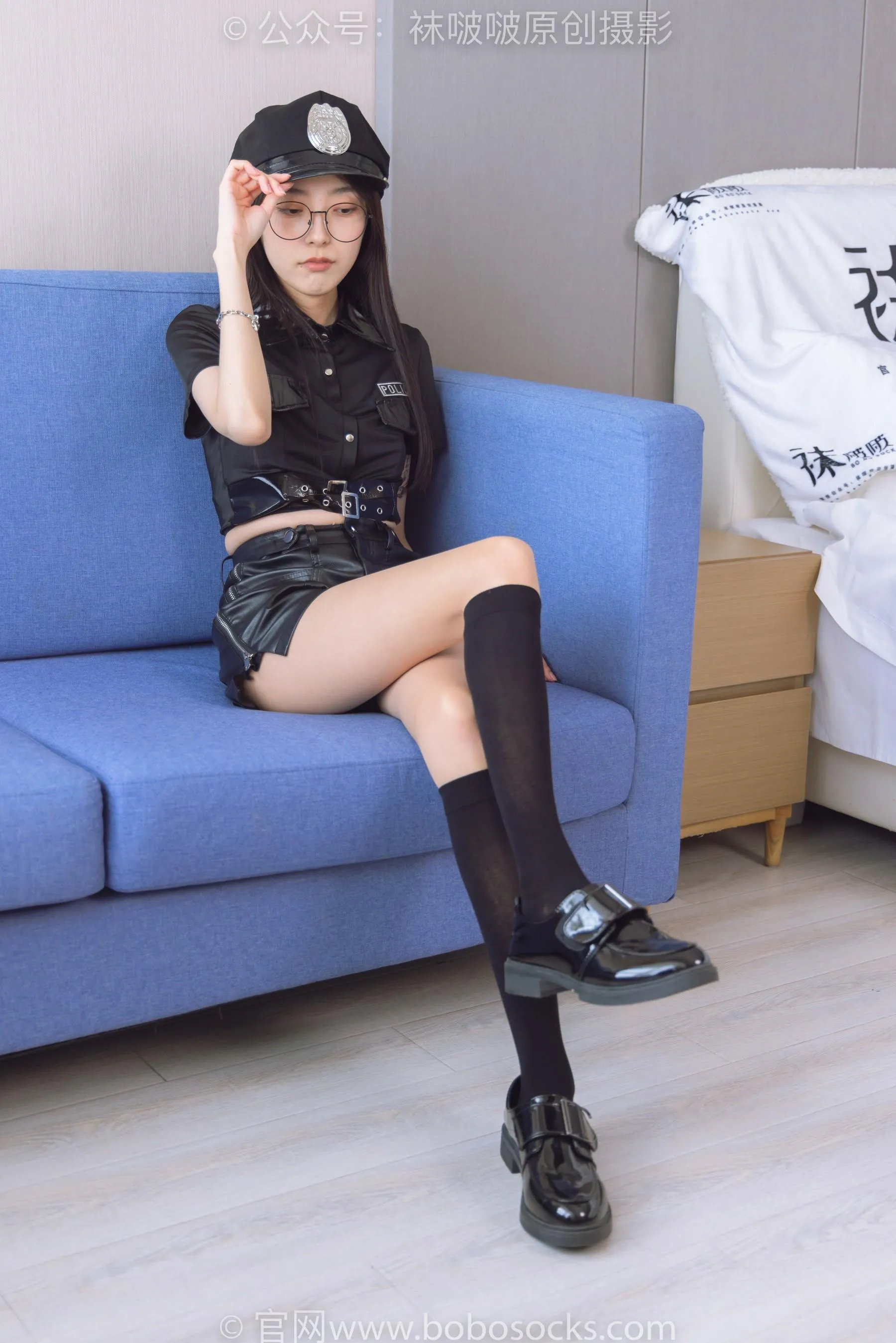 [BoBoSocks袜啵啵]NO.198 稚予-皮鞋、黑色小腿袜、高跟鞋、肉丝 [86P]插图9